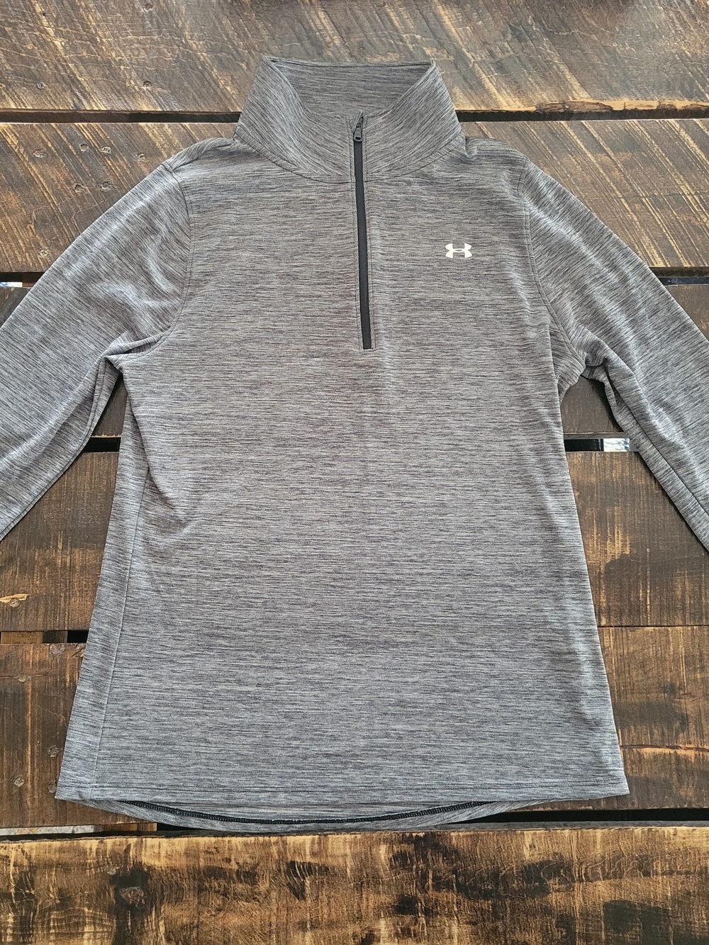 Under Armour Womans Heather Gray 1/4 Zip Performance Pullover Size Medium